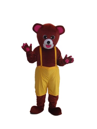 Brown Yellow Bear Mascot Adult Costume