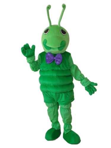 Green Worm Mascot Adult Costume