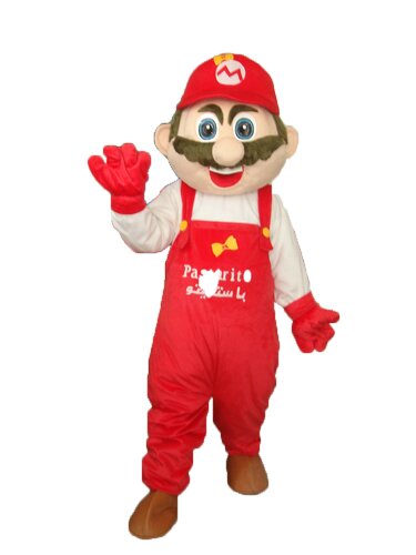 Mario with White Clothes Mascot Adult Costume