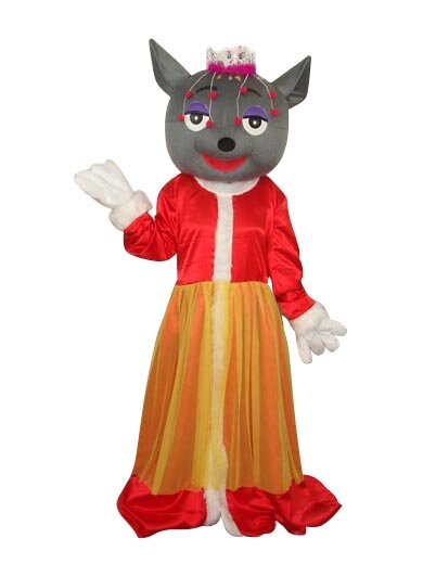 Red Wolf Short Plush Adult Mascot Costume